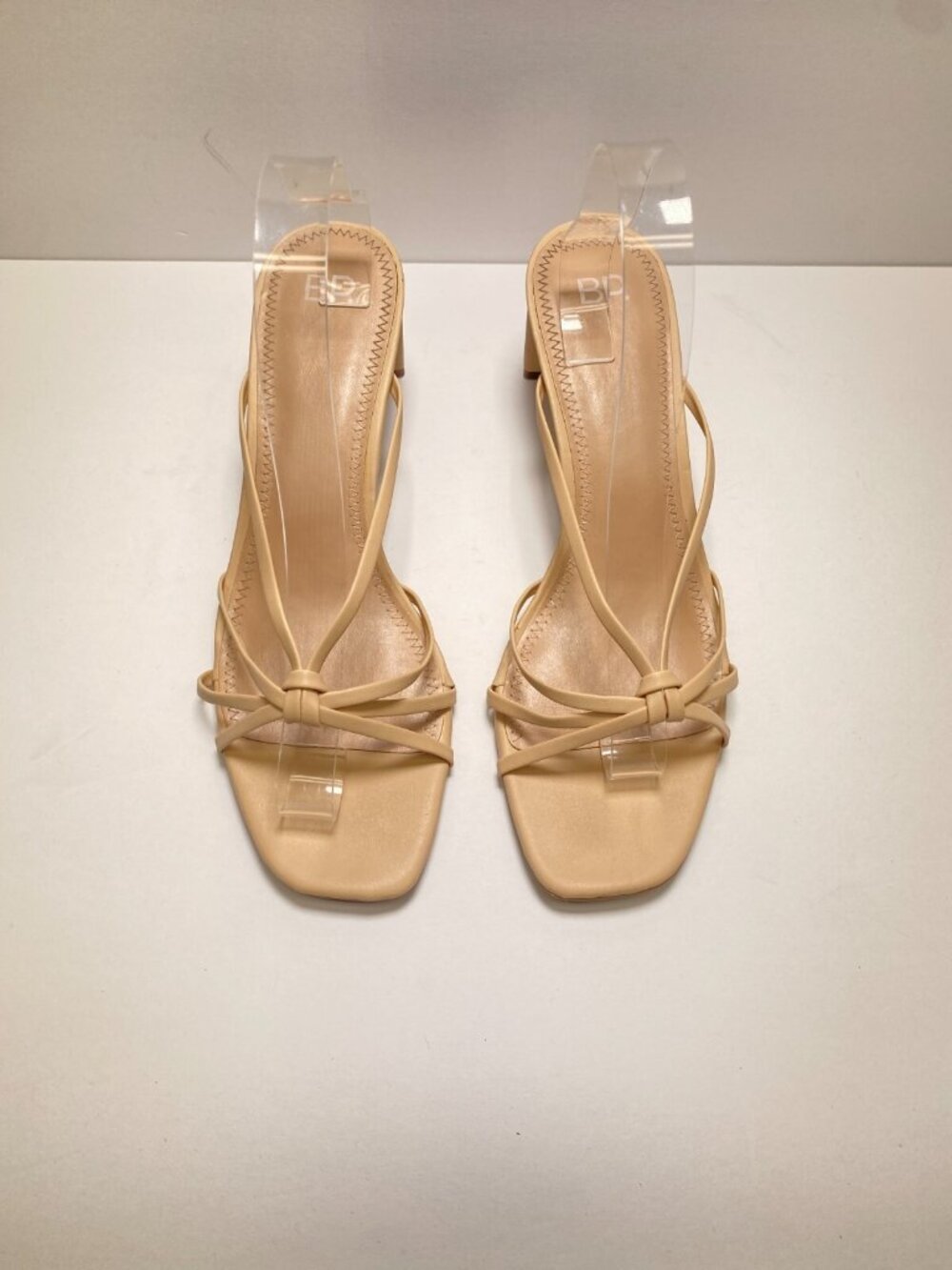 BP Women's Beige Stappy Heeled Sandal Sz 10